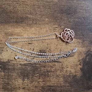 Lia Sophia rose gold rose necklace